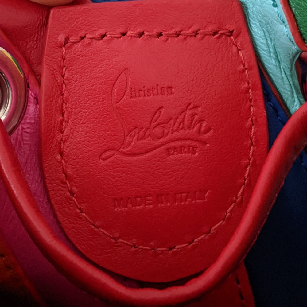 Christian Louboutin Suede Rainbow Marie Jane Bucket Bag - Picture 9 of 11